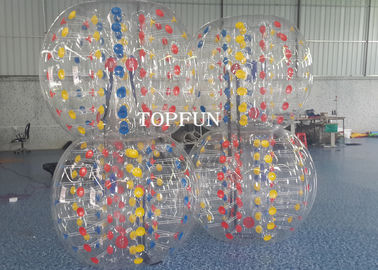 Funny 0.8mm Inflatable Bumper Ball With Colored D Rings Welding Strong