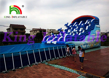 Giant Outdoor Inflatable Water Parks With Slide And above ground swimming pool