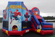 Spiderman bơm hơi Bouncer House Lâu đài nhảy cầu ngoài trời / trong nhà với cầu trượt
