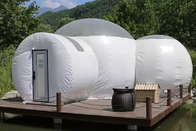 Nhà lều bong bóng PVC với phòng ngủ Khách sạn cắm trại ngoài trời Màu trắng Nửa trong suốt Bảo vệ sự riêng tư Phòng Lều bơm hơi