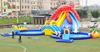 Custom Inflatable Aqua Park Thương mại Inflatable Floating Water Park Với Slide Nước Và Bể bơi