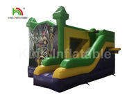 EN71 Justice League Theme Green Green Jumping Castle With Slide For Kids