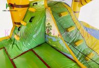 Màu xanh lá cây / Vàng 0,55mm PVC Bounce Nhà thương mại và trượt với CE được phê duyệt