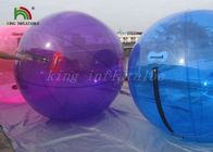 Đi bộ bơm hơi PVC màu tím / xanh lớn 1.0mm trên bóng nước Đường kính 2m cho hồ bơi