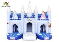Lâu đài đông lạnh Thổi lên Bouncer Combo Slide Castle Blue / White PVC Tarpaulin Castle