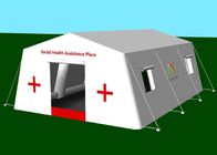 Trắng 7.55X5.6m Lều sự kiện y tế bơm hơi di động tùy chỉnh cho nơi trú ẩn khẩn cấp