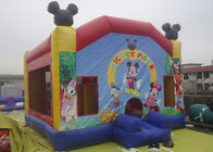 0,55mm PVC Tarpaulin Castle bơm hơi Mickey Bounce House với cầu trượt và chướng ngại vật