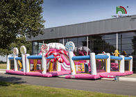 Plato PVC thương mại 10m Pink Candyland Công viên giải trí bơm hơi có cầu trượt
