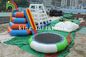 PVC Tarpaulin Inflatable Floating Island Climbing Tower Slide For Water Park