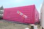 Pink Fabric Inflatable Stitching Cube , Blowers Sewn Inflatable Cube Tent
