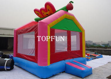 Pink Princess Bounce House Double Stitching, PVC Tarpaulin Kids Bounce House