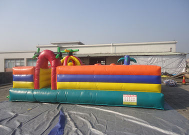 Plato PVC Tarpaulin Công viên vui chơi bơm hơi cho trẻ em với cầu trượt và đường hầm