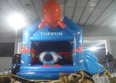 Hình dạng cá 4 X 4 M tùy chỉnh Happy Hop bơm hơi lâu đài cho trẻ em