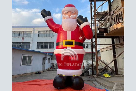 Ông già Noel bơm hơi khổng lồ với túi quà Trang trí Giáng sinh ngoài trời