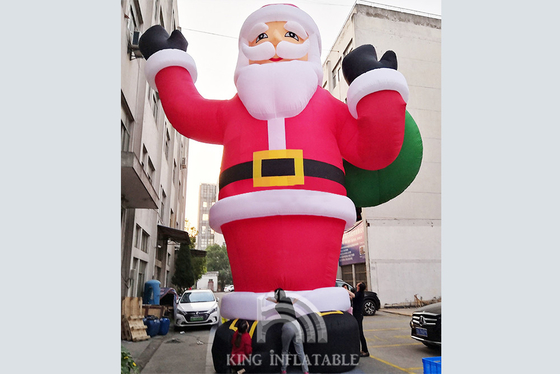 Ông già Noel bơm hơi khổng lồ 33 Ft / 10M Trang trí Giáng sinh bơm hơi ngoài trời Thổi phồng ông già Noel