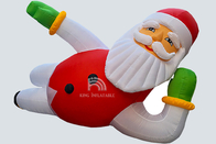 Giáng sinh Người tuyết bơm hơi 3,6m X 2,0m Đồ trang trí ngoài trời Máy thổi khí Ông già Noel nằm trên mặt đất