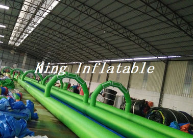 100m Long Double Lane Bơm hơi Trượt N Trượt Xanh Xanh