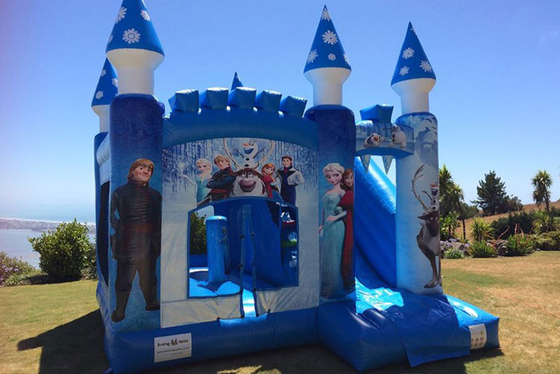 Frozen Bouncy Castle Combo Thương mại Bounce House Bắn tung hơi có cầu trượt với cầu trượt cho trẻ em