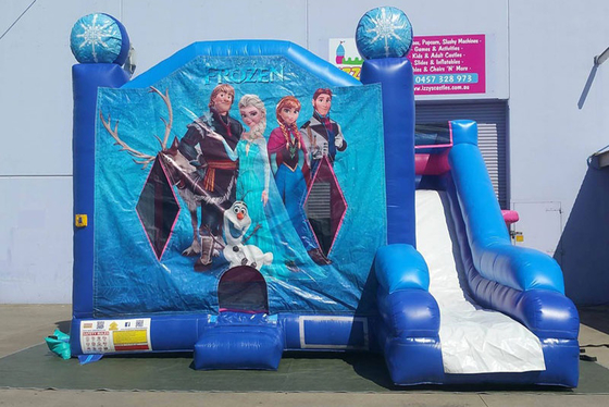Frozen Bouncy Castle Combo Thương mại Bounce House Bắn tung hơi có cầu trượt với cầu trượt cho trẻ em