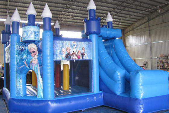 Frozen Bouncy Castle Combo Thương mại Bounce House Bắn tung hơi có cầu trượt với cầu trượt cho trẻ em