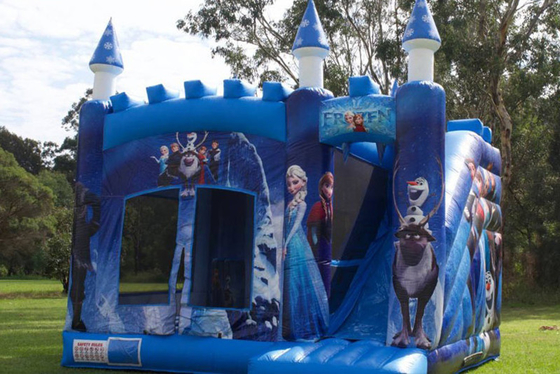 Frozen Bouncy Castle Combo Thương mại Bounce House Bắn tung hơi có cầu trượt với cầu trượt cho trẻ em