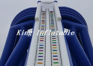 Đường trượt nước khổng lồ dài 15m ngoài trời màu xanh dương thổi ra đường trượt Trippo