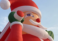 Ông già Noel bơm hơi khổng lồ Xmas ngoài trời có quạt gió để trang trí Giáng sinh