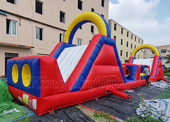 Trò chơi thể thao đua xe ngoài trời Khóa học vượt chướng ngại vật bơm hơi lớn 18m cho thuê người lớn