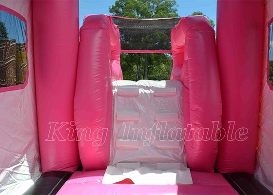 Princess Pink Bouncy Castle Bouncers Trò chơi dành cho trẻ em Kết hợp nhà bơm hơi có cầu trượt