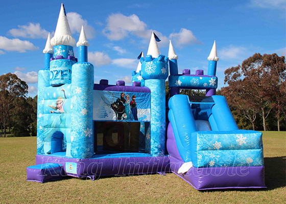 Frozen Giant Inflatable Castles Trò chơi thú vị Chướng ngại vật Leo lên Khu vực Trượt Lâu đài Nhảy