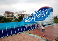 Blue Dolphin Hỗ trợ lưu vực Công viên nước bơm hơi với PVC Plato
