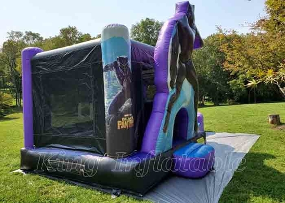 Batman Combo Inflatable Bouncer Blue với cầu trượt Bouncy Castle Bounce House Cho thuê