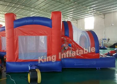 Người nhện vui nhộn Nhảy phồng Bouncy Castle Ngoài trời Đỏ với bạt PVC 0,55mm