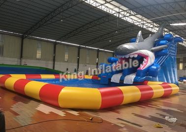 Blue Shark Công viên nước bơm hơi Bể bơi bơm hơi không thấm nước 8m X 6m
