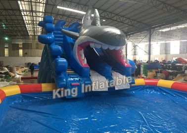 Blue Shark Công viên nước bơm hơi Bể bơi bơm hơi không thấm nước 8m X 6m