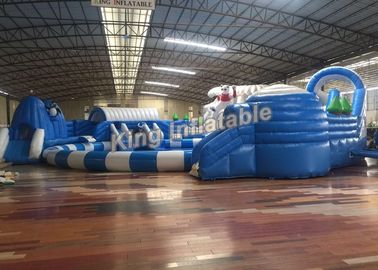 Thiết bị công viên nước bơm hơi lớn màu trắng ngộ nghĩnh dành cho trẻ em / người lớn