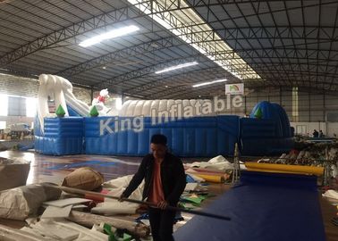 Thiết bị công viên nước bơm hơi lớn màu trắng ngộ nghĩnh dành cho trẻ em / người lớn