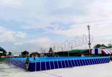 Công viên trượt nước bơm hơi thương mại 0.9mm PVC Tarpaulin Công viên nước thổi lên với hồ bơi trên mặt đất