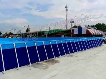 Công viên trượt nước bơm hơi thương mại 0.9mm PVC Tarpaulin Công viên nước thổi lên với hồ bơi trên mặt đất