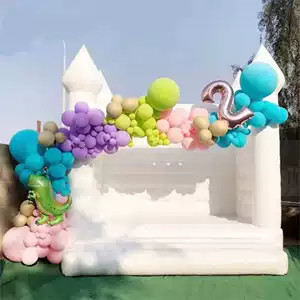 Thương mại trắng thổi phồng Bouncer Castle nhảy thổi phồng đám cưới Bounce House