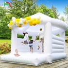 Đặt hàng tùy chỉnh White Inflatable Bounce Castle Party Wedding Bouncer House With Circular Roof