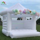 Đặt hàng tùy chỉnh White Inflatable Bounce Castle Party Wedding Bouncer House With Circular Roof
