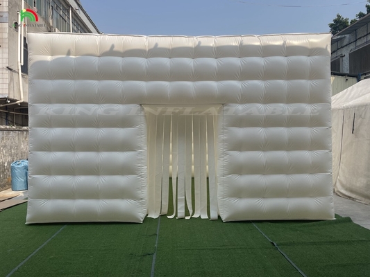 Ánh sáng ngoài trời Led Inflatable Igloo Flat top White Large Inflatable Camping Tent Chiếc lều tiệc cưới