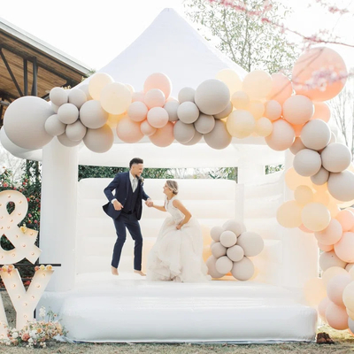 Thương mại Người lớn Trẻ em Thợ thả hơi White Bouncy House Thợ thả hơi Jump Castle Thợ thả hơi cho đám cưới