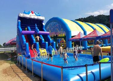 Trượt xanh thương mại và trượt với bể bơi lớn cho người lớn và trẻ em