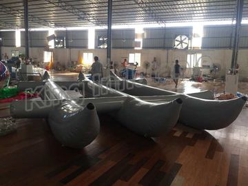 Thiết kế đặc biệt Thuyền bơm hơi màu xám bơm hơi cho trò chơi chèo thuyền Sử dụng