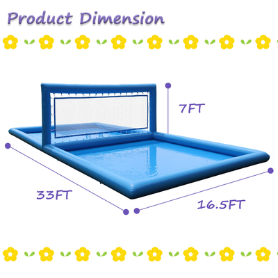 33x16.5x7FT sân bóng chuyền bơm lên bãi biển bóng chuyền lưới bóng chuyền hồ bơi hồ nước sân với bơm không khí cho trò chơi ngoài trời