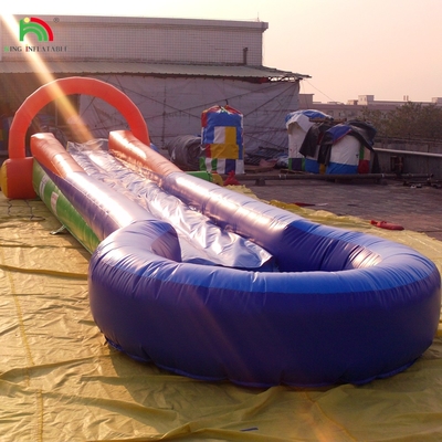 Water Game Inflatable One Lane Slip N Slide City Slide Với Soft Mat Water Slide Với Bể bơi Cho Sự kiện