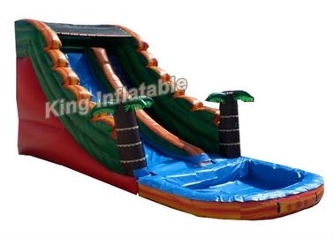 Trượt bơm hơi tươi sáng, Trượt nước nhiệt đới 18 feet với bạt PVC