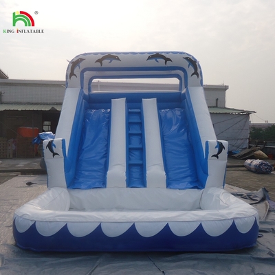Dòng trượt nước thương mại Trượt nước bơm cho trẻ em ngoài trời hai làn trượt nước bơm với hồ bơi